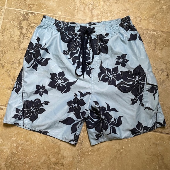 Ron Jon Surf Shop‎ Swim Trunks Floral Blue XL - Picture 1 of 3